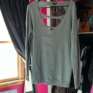 Green open back express sweater size: small (fits like a medium) oversized